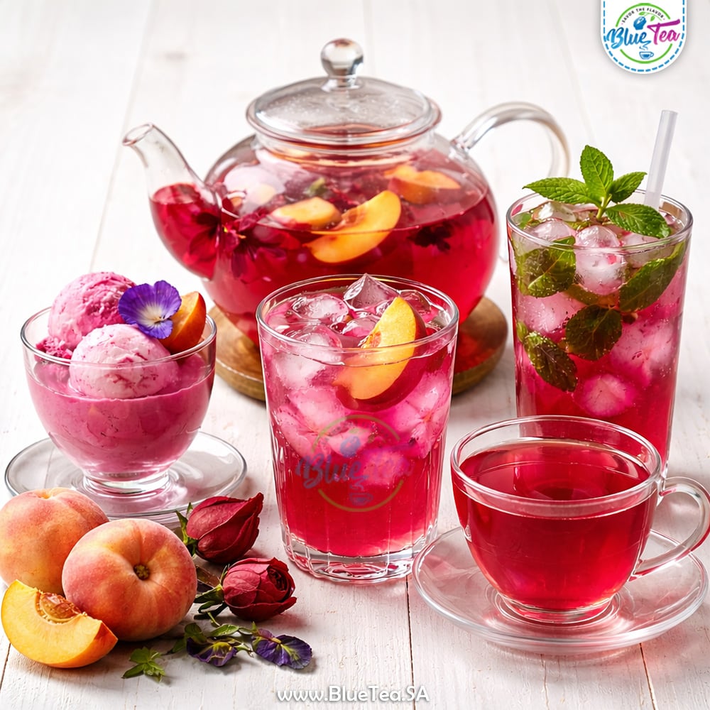 Blue Tea with Peach, Apple and Hibiscus - 83.3 grams - Image 2