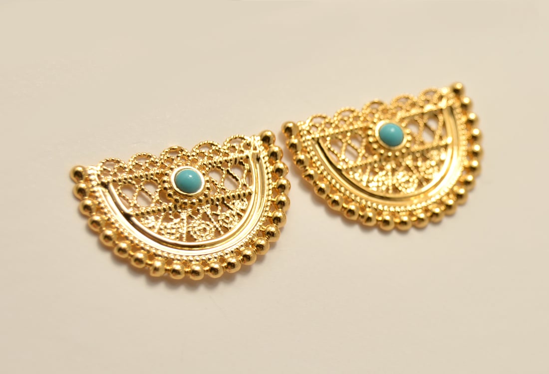 حلق عشارج ذهب 21 - صورة 2