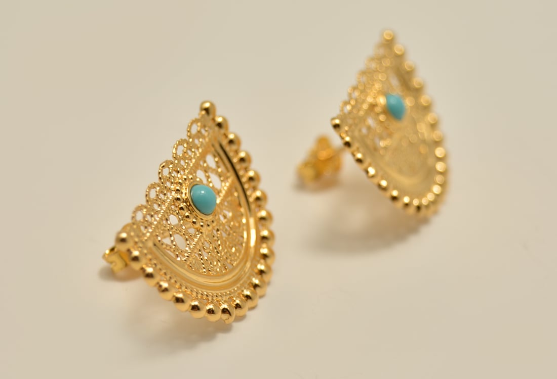 حلق عشارج ذهب 21 - صورة 3