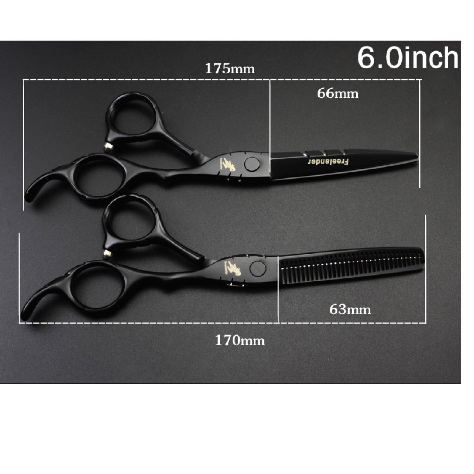 Black Freelander Japanese Hair Scissor Size 6.0 - Image 6