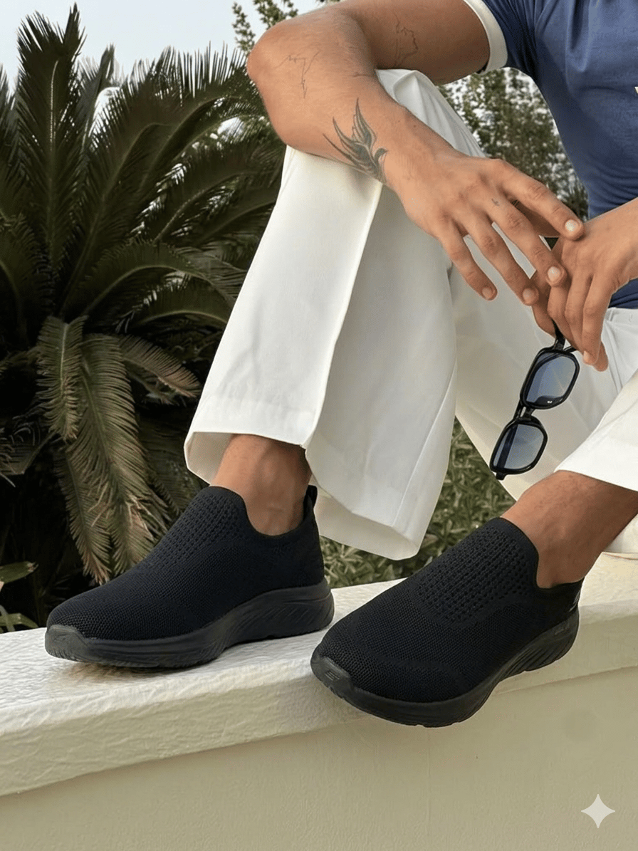  Skechers mens black - صورة 5