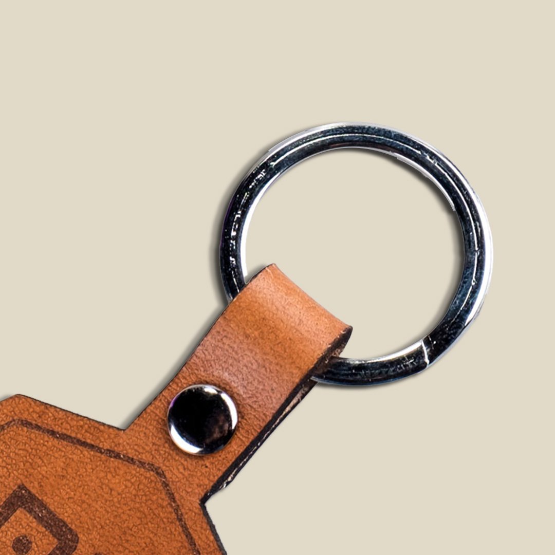 Key Chain, MinMakkah, Octagonal camel tan - Image 2