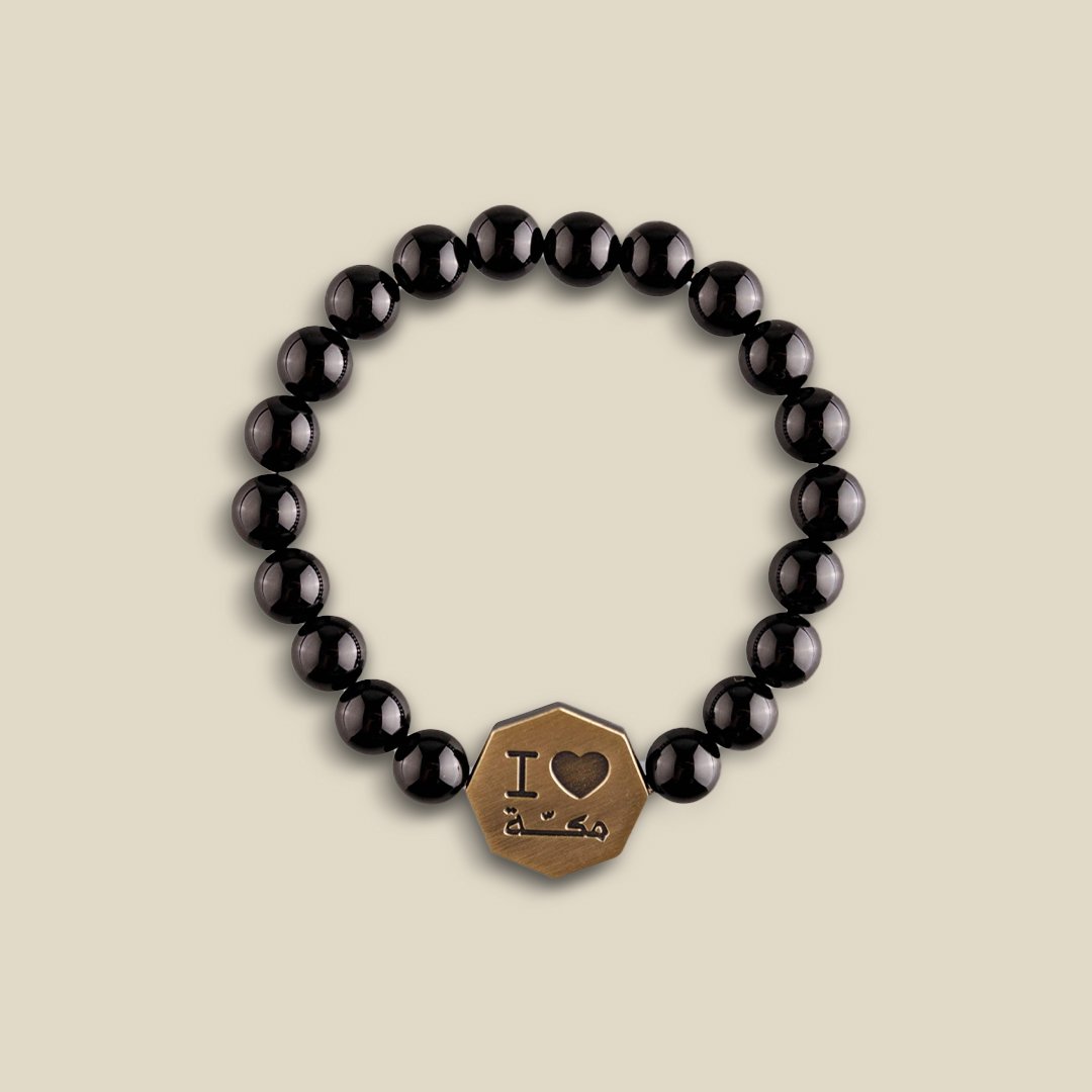 Onyx Octagon I ♥ Makkah Bracelet Black - Image 2