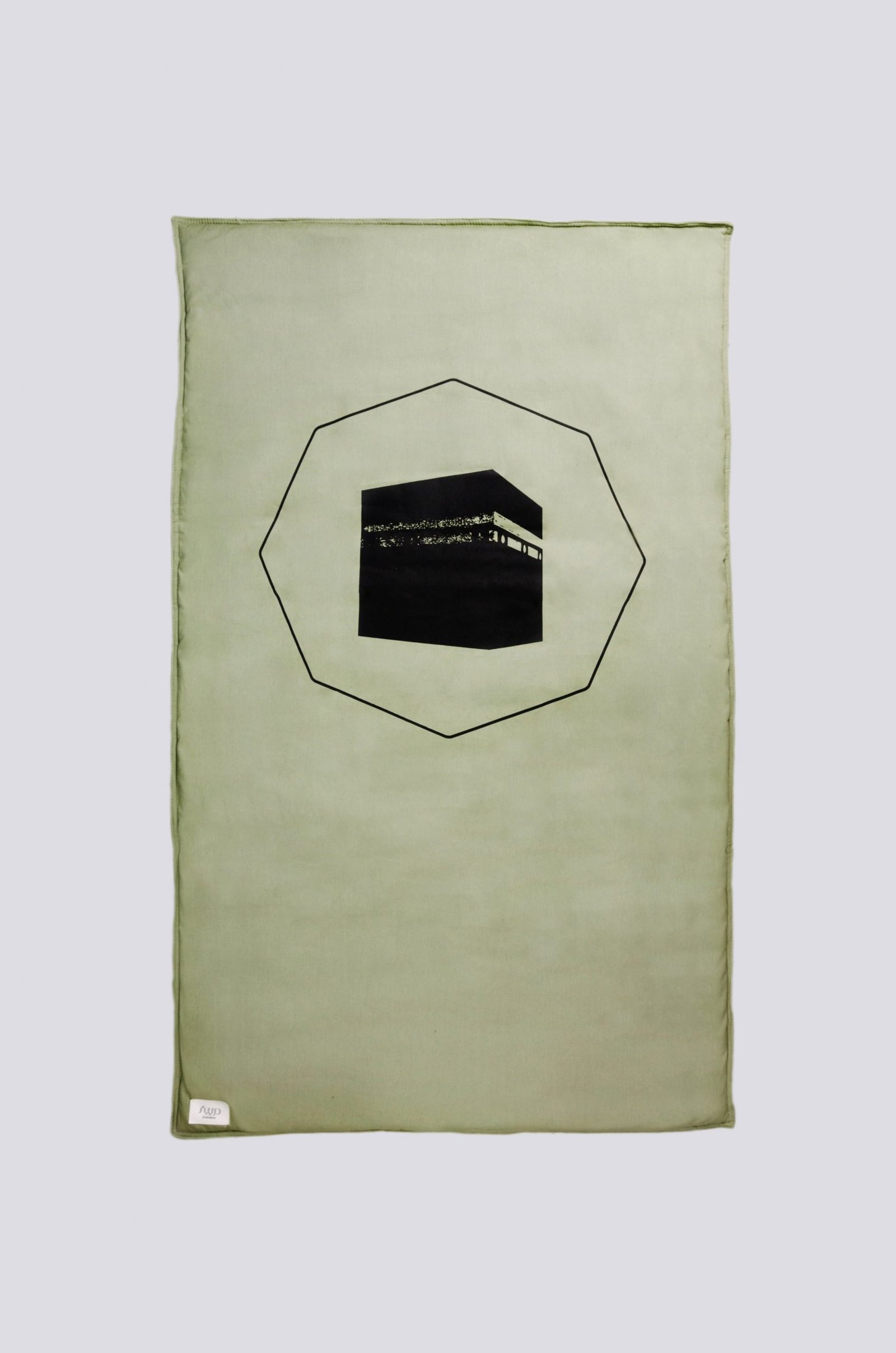 Prayer mat, Octagon Kaabah, Khaki green - Image 1