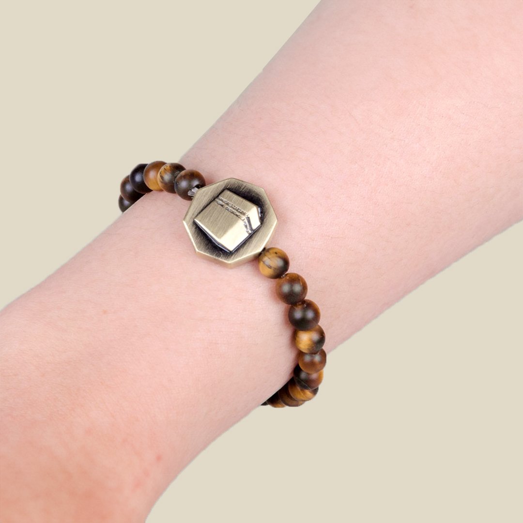 Octagon Frosted Tiger Eye stone bracelet - Image 4