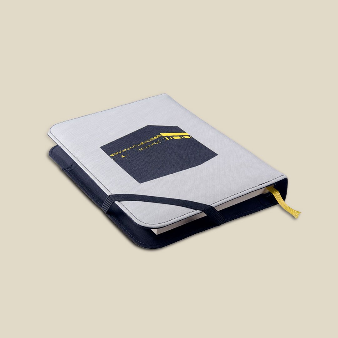 Quran with cover, Kaabah Art, Grey - Image 1