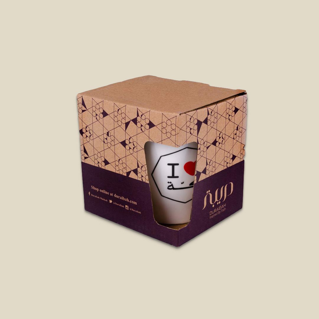 Mug Octagon I ♥ Makkah Red - Image 4