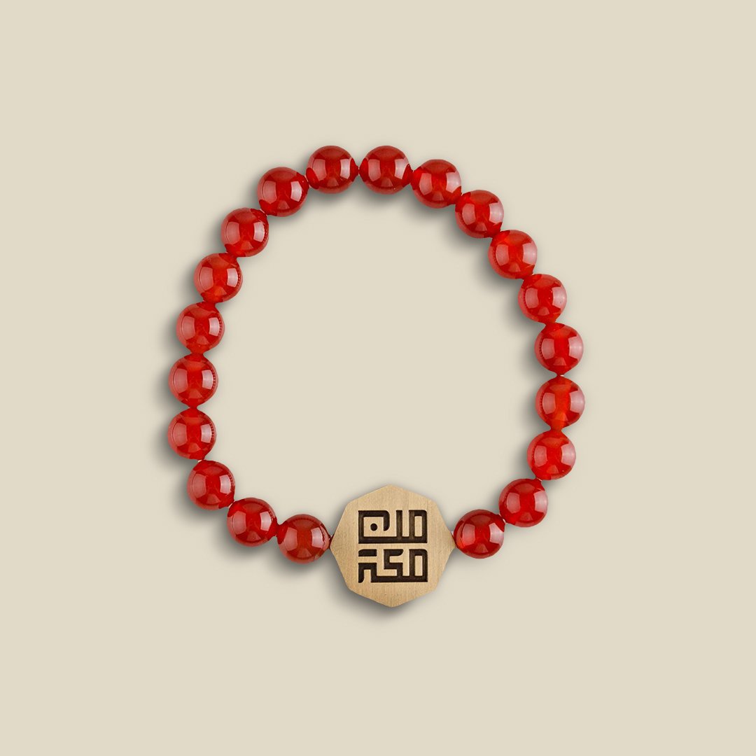 Red Agate octagon minMakkah Bracelet - Image 2