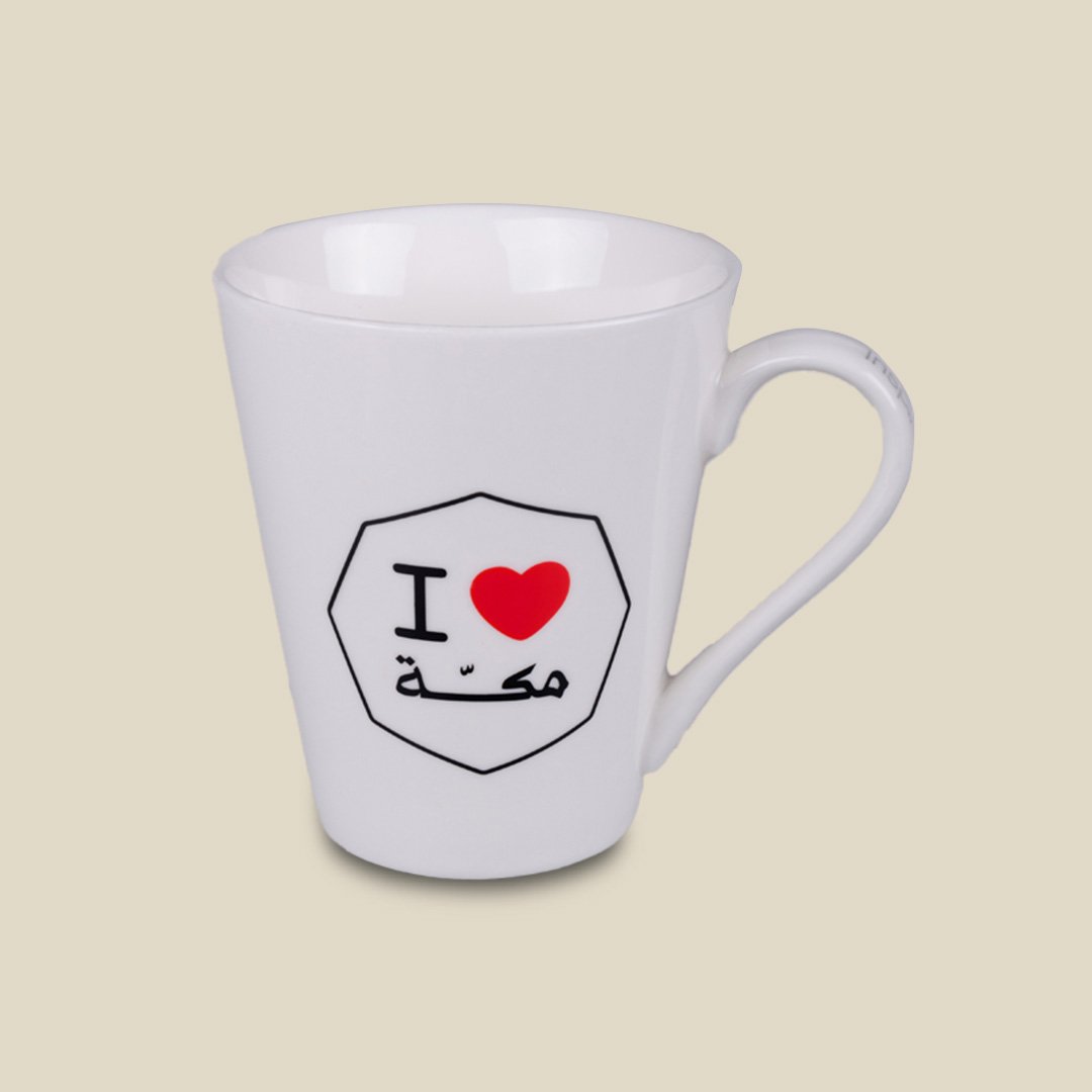 Mug Octagon I ♥ Makkah Red - Image 1