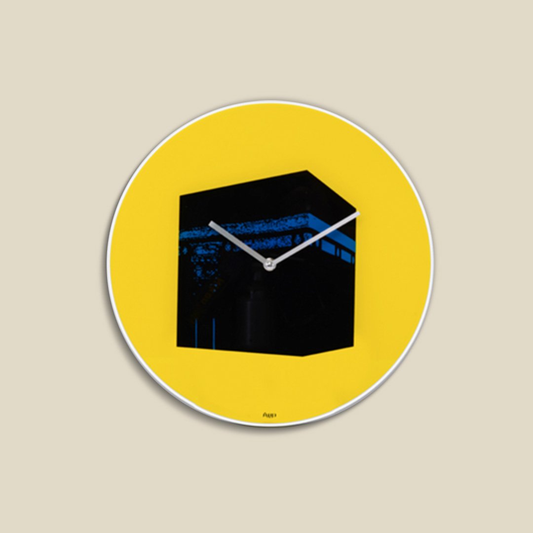 Wall Clock, Kaabah Art, Yellow - Image 1