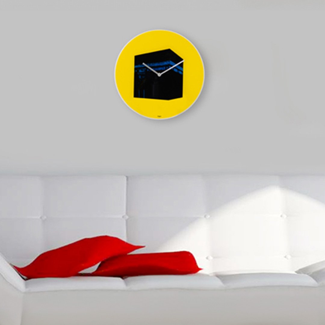 Wall Clock, Kaabah Art, Yellow - Image 2