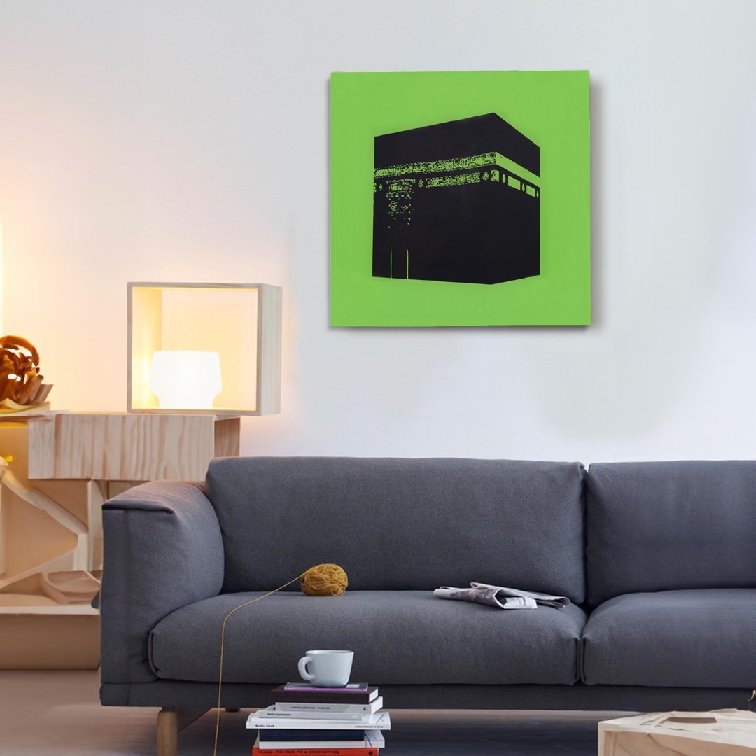 Kaabah Wall Art, Acrylic, Green - Image 3