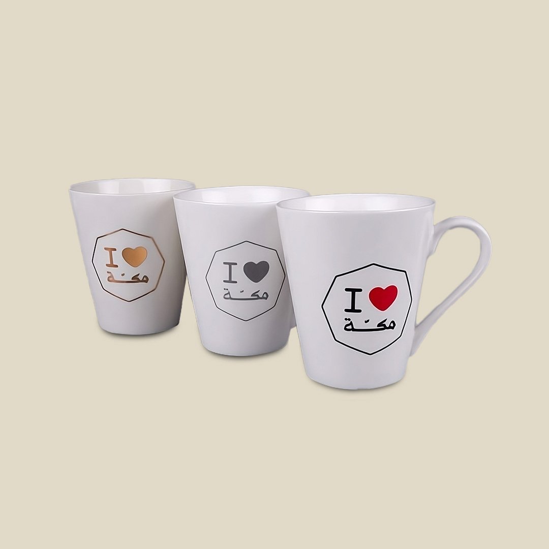 Mug Octagon I ♥ Makkah (3 Pcs) - Image 1