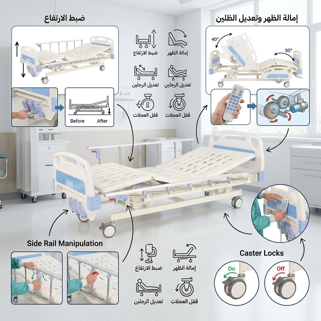 Three-movement manual bed C02-10, 90 cm wide - Image 3