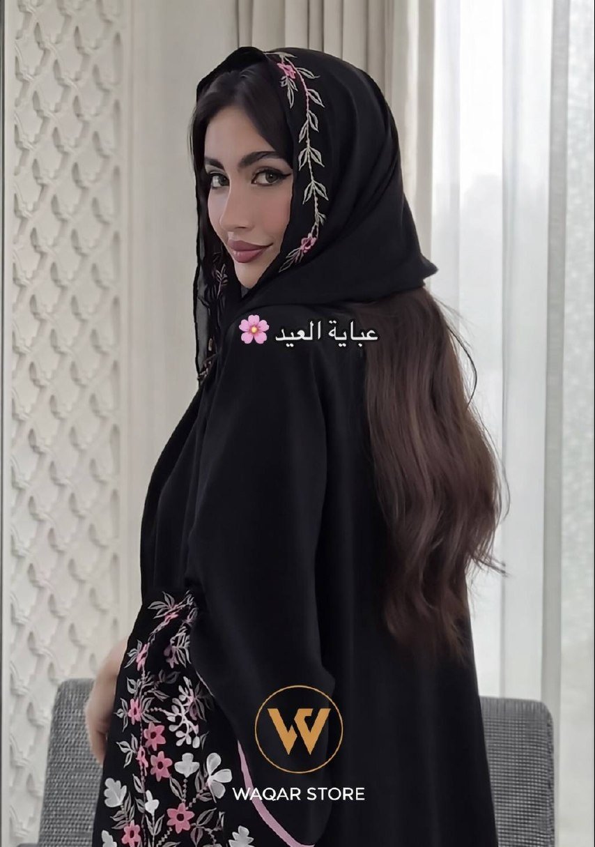 عباية حرير مطرزة بورود فخمة 🌸 - صورة 3