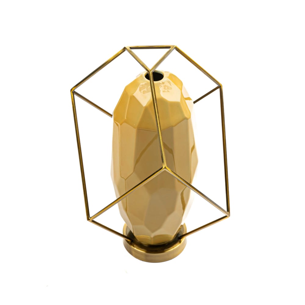 Ceramic vase with a golden base - Image 2