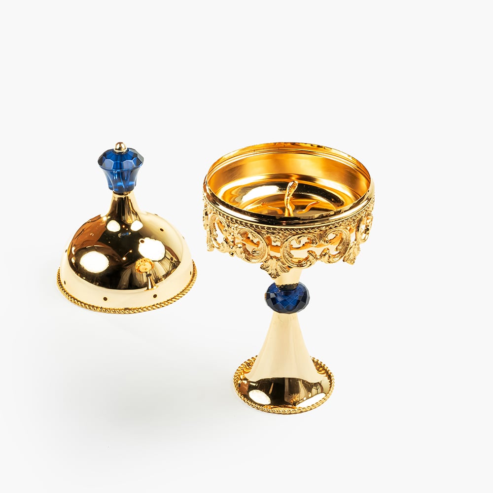 Elegant mubkharah with colored crystal additions - Image 3