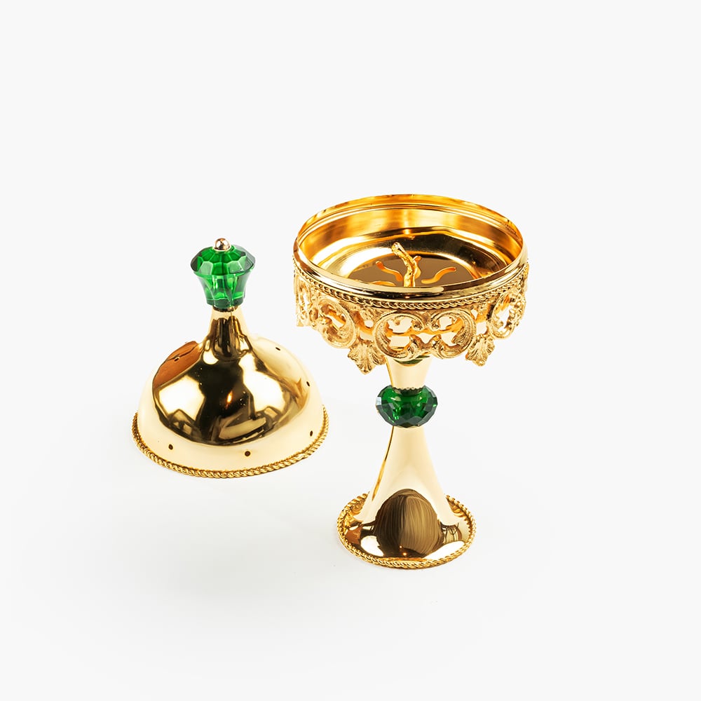 Elegant mubkharah with colored crystal additions - Image 7