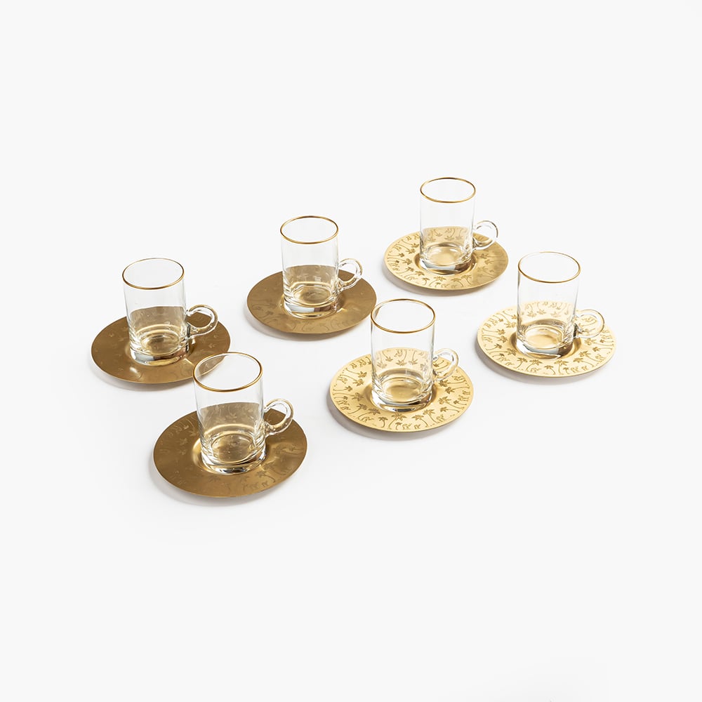 Coffee and tea cups set with decorations - Image 3