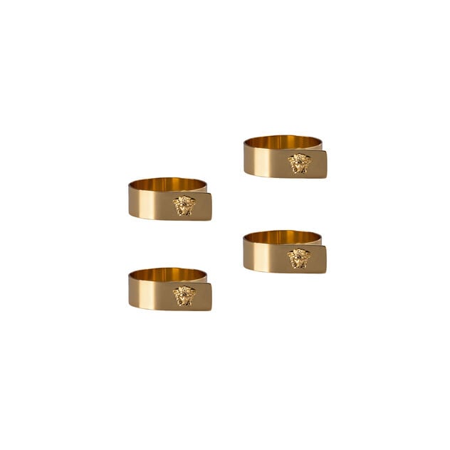 طقم خواتم نابكين من أربع قطع - ميدوسا جولد - Medusa Gold Set of 4 napkin rings - صورة 1