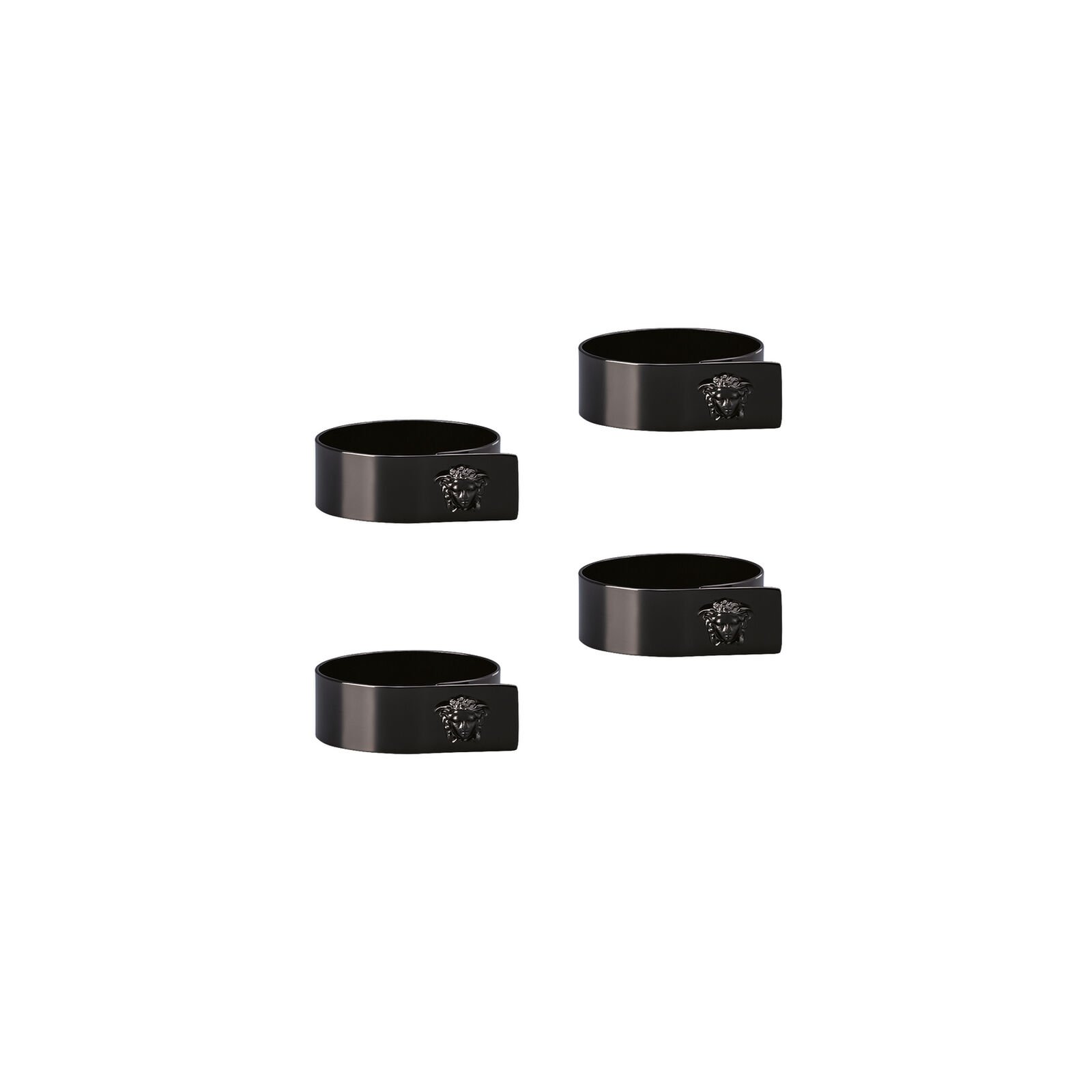 طقم خواتم نابكين من أربع قطع - ميدوسا أسود - Medusa Black Set of 4 napkin rings - صورة 1