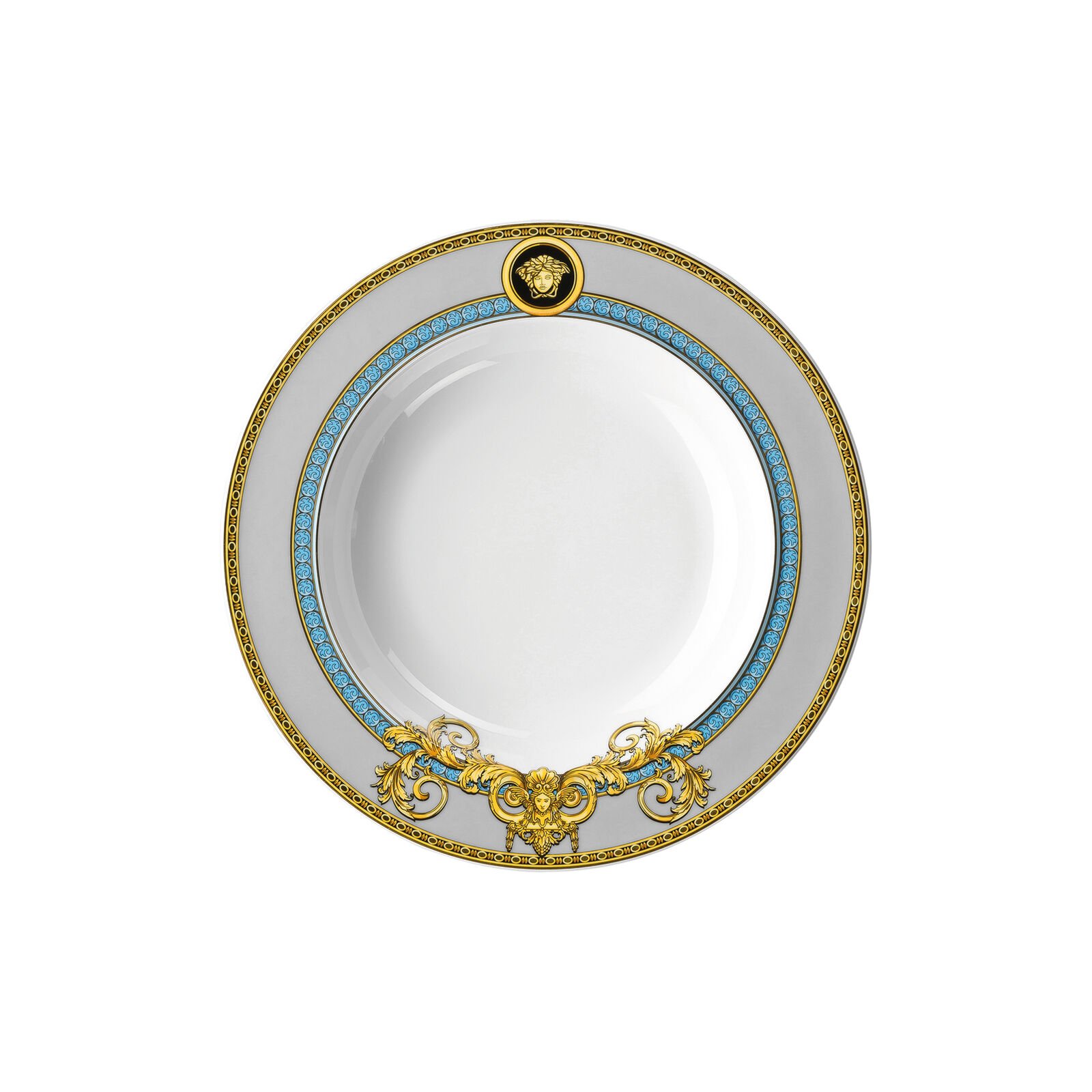 VERSACE  - plate 22 cm  deep - Prestige Gala BLEU  صحن - صورة 1