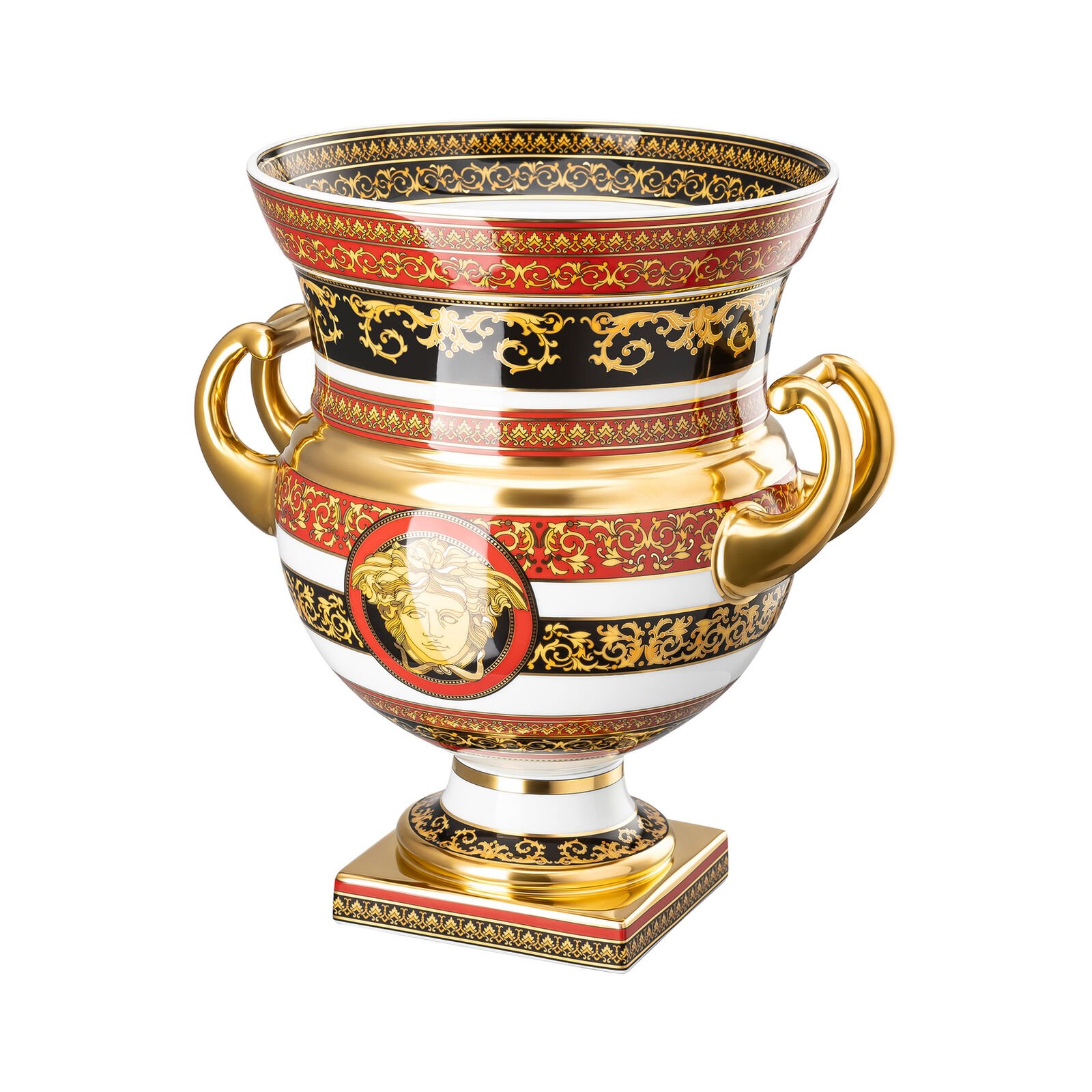 فازة وورود بتصميم ميدوسا مقاس 33 سم - Amphora Medusa Vase on foot 33 cm - صورة 2