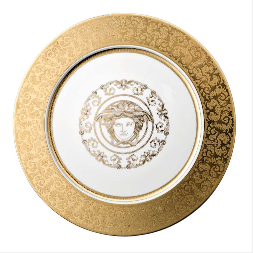 صحن تقديم مذهب بزخارف مجموعة Medusa gala gold - Image 1