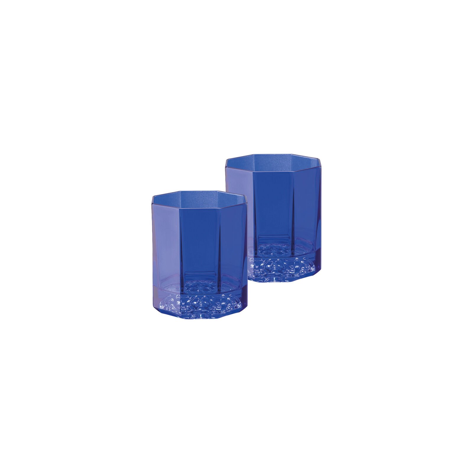 طقم من قطعتين كاسات فصيرة طويلة ميدوسا لومير أزرق - Medusa Lumiere Blue 2 short drink - صورة 1