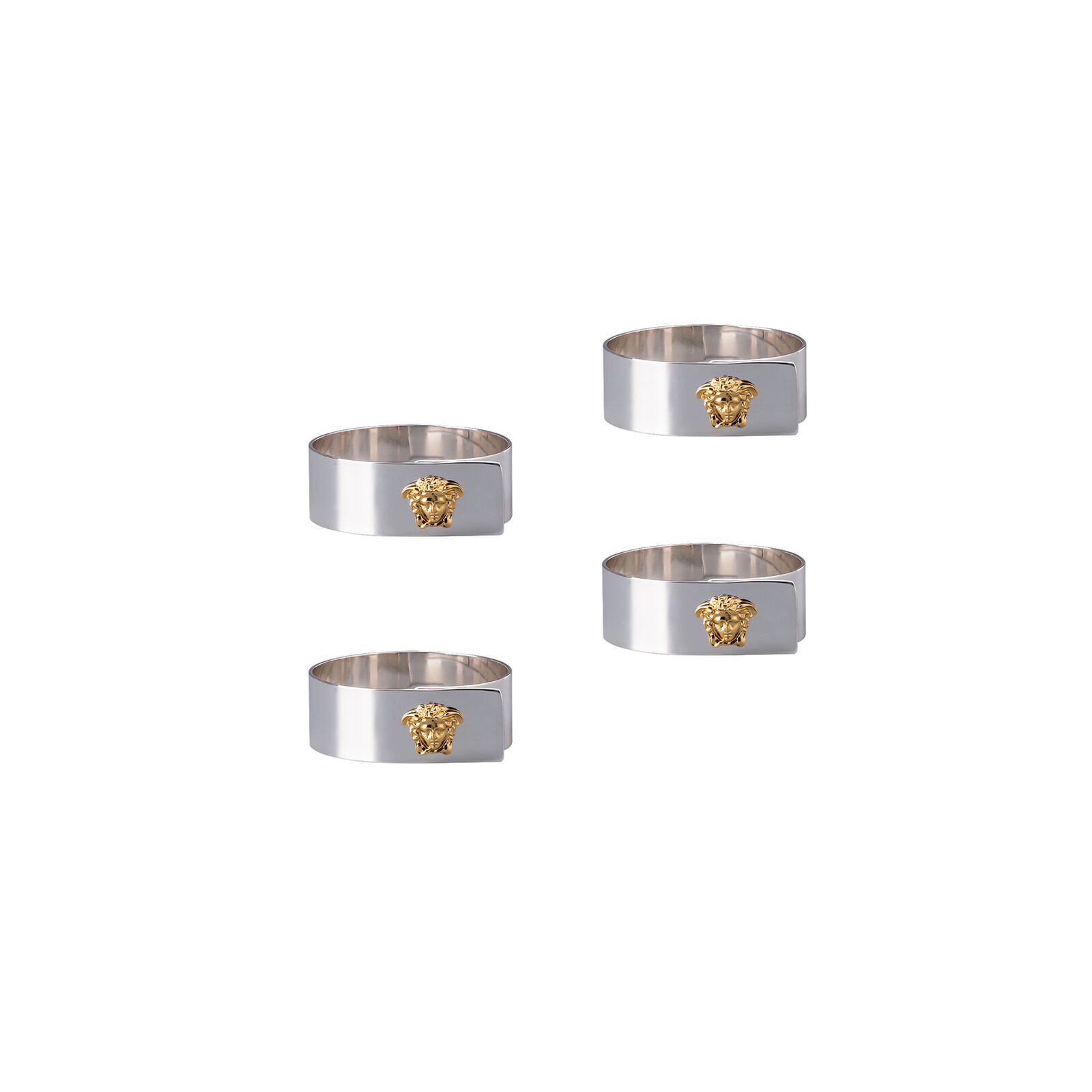 طقم خواتم نابكين من أربع قطع - ميدوسا سلفير/جولد - Medusa Silver-Gold Set of 4 napkin rings - صورة 1