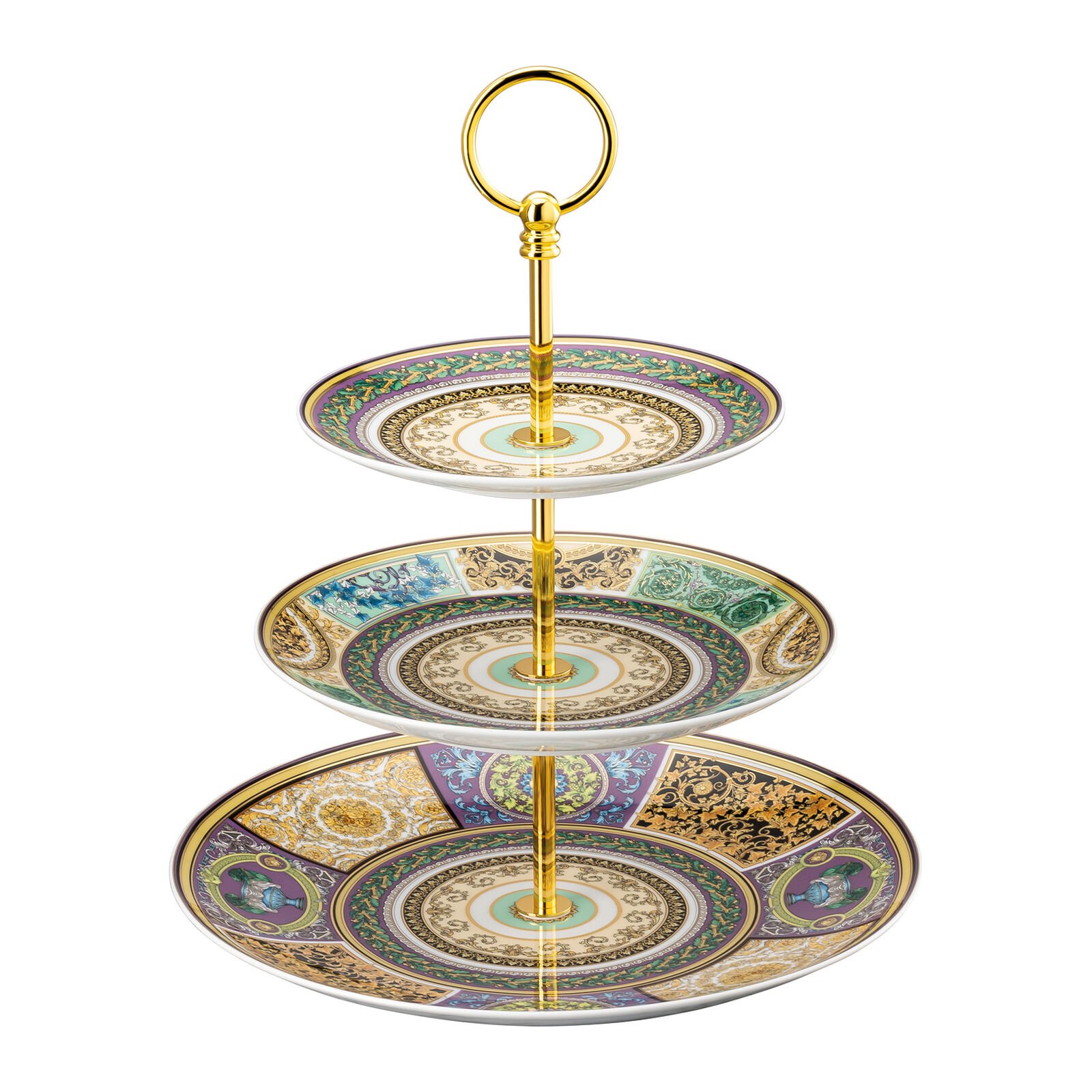 Barocco Mosaic - Etagere 3 tiers  - Versace  طبق                                                        - صورة 1