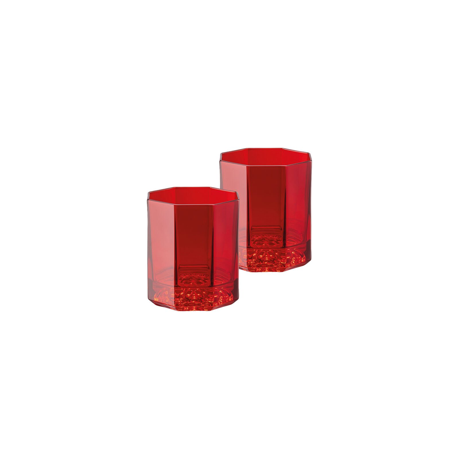 طقم من قطعتين كاسات قصيرة طويلة ميدوسا لومير أحمر - Medusa Lumiere Red 2 short drink - صورة 1
