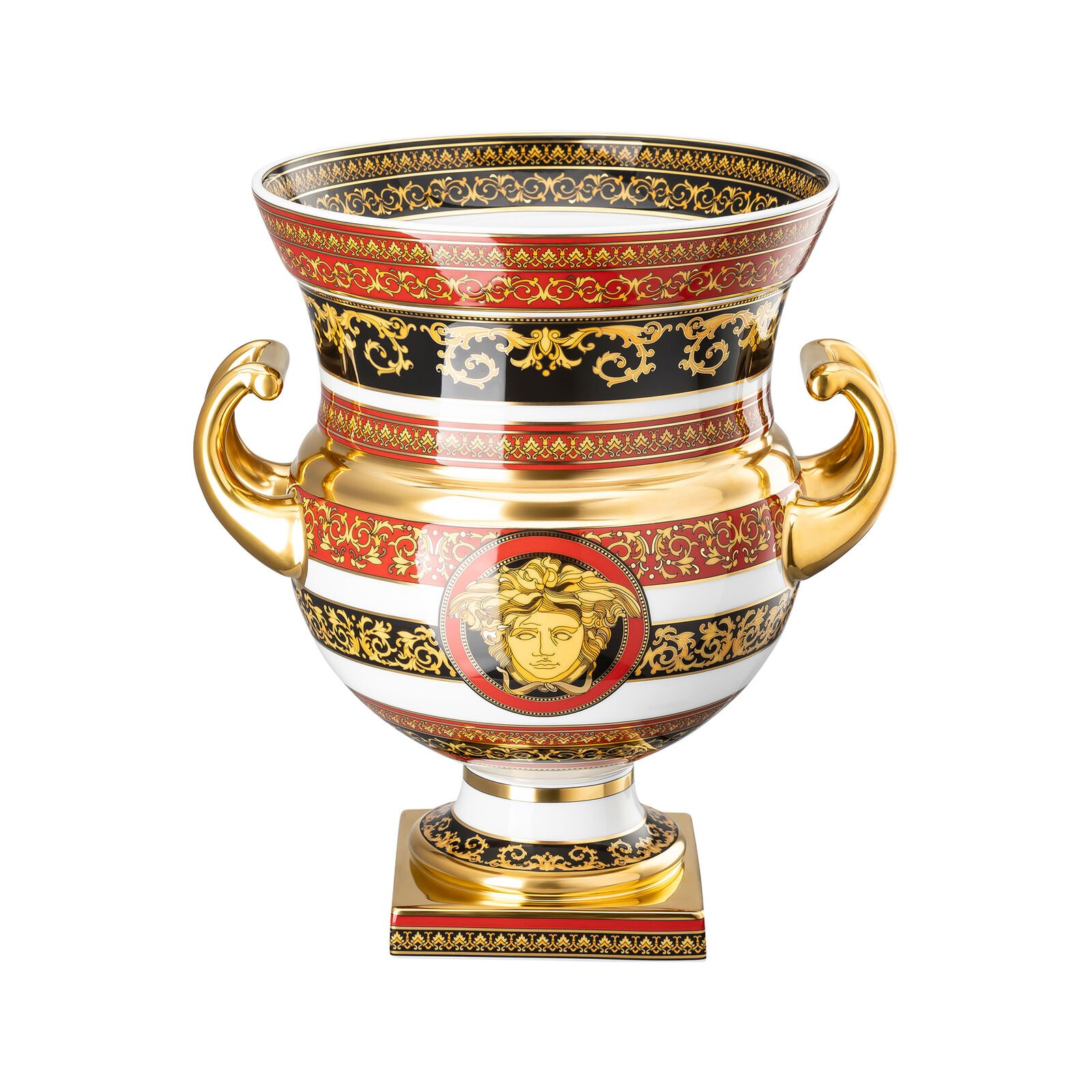 فازة وورود بتصميم ميدوسا مقاس 33 سم - Amphora Medusa Vase on foot 33 cm - صورة 1