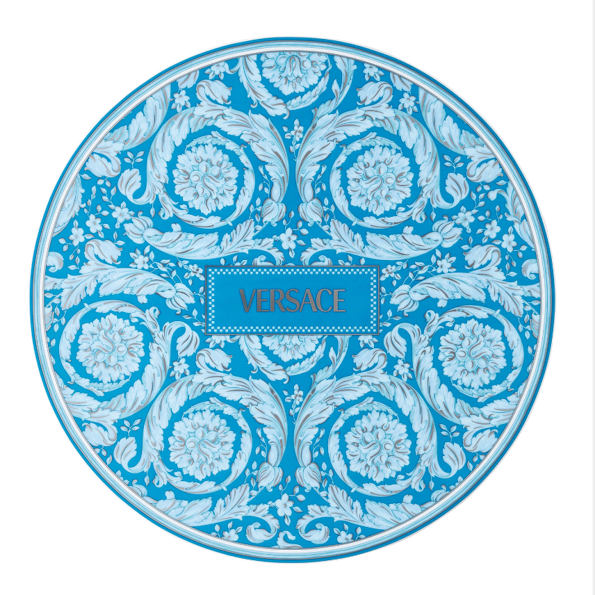 صحن سيرفيس مقاس 33cm بتصميم Barocco teal - صورة 1
