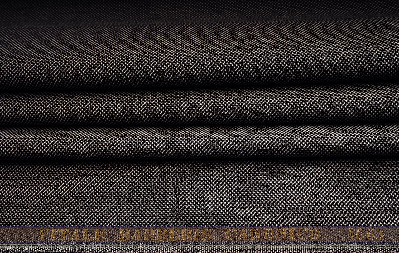 صوف إيطالي ١٠٠٪ من شركة S 110 VITALE BARBERIS Bird Eye باللون الرصاصي    - صورة 1