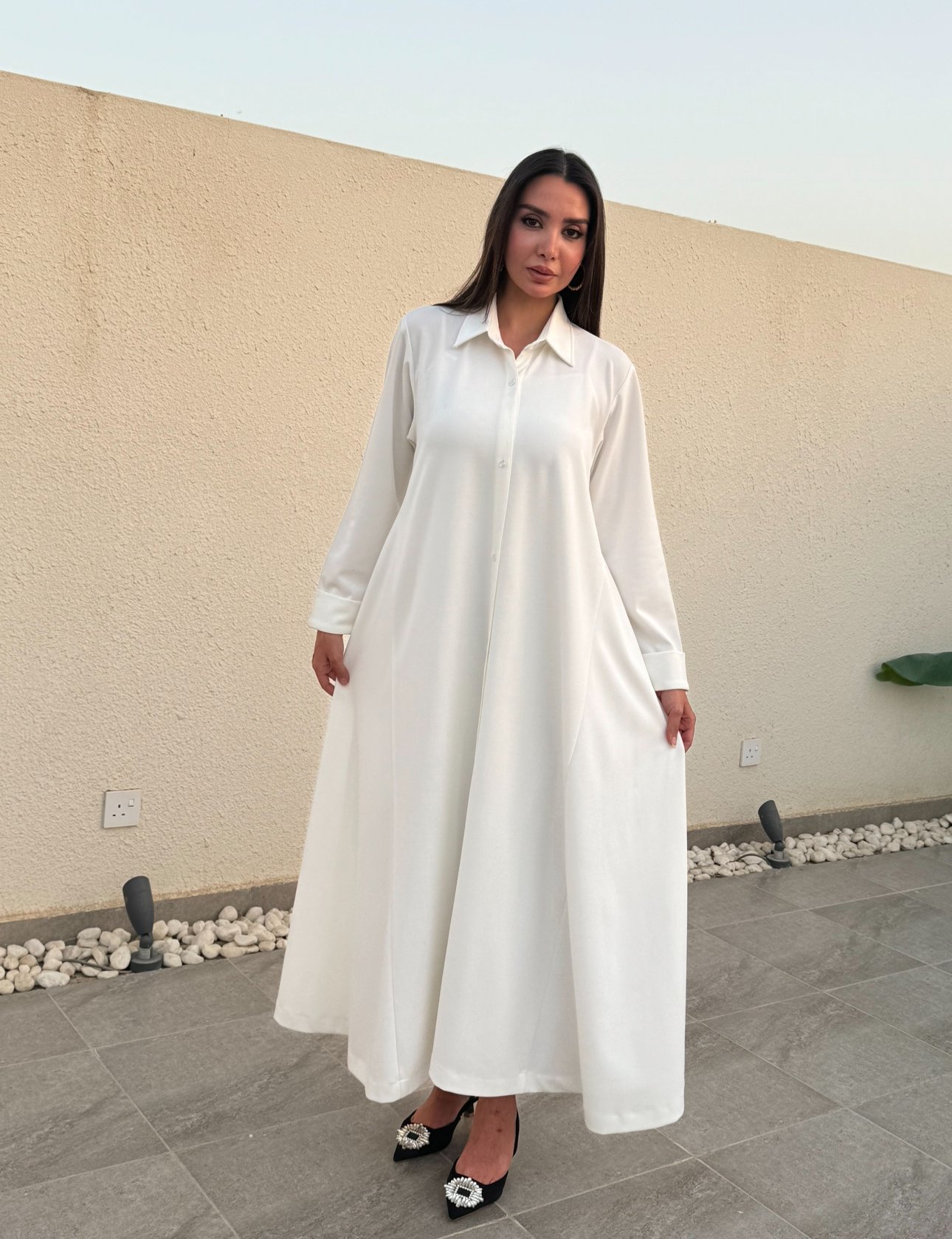 فستان من الكريب قطن ستريتش - صورة 1
