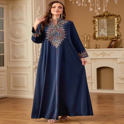 عباية نسائية مطرزة طويلة بتصميم فيستدوس لارغوس للاحتفالات والمناسبات الإسلامية - صورة 1