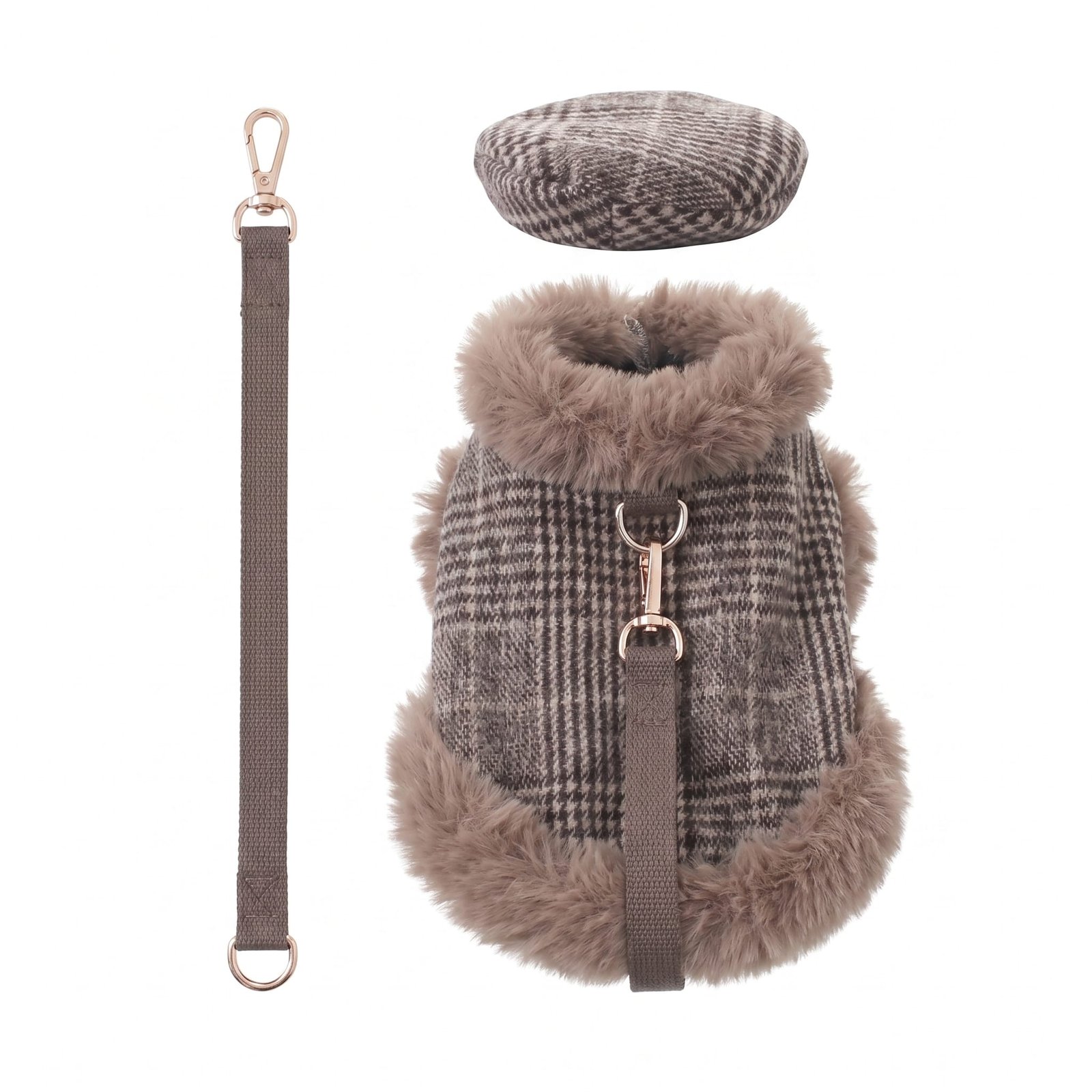 فستان محبوك مع قبعة بيريه - صورة 5