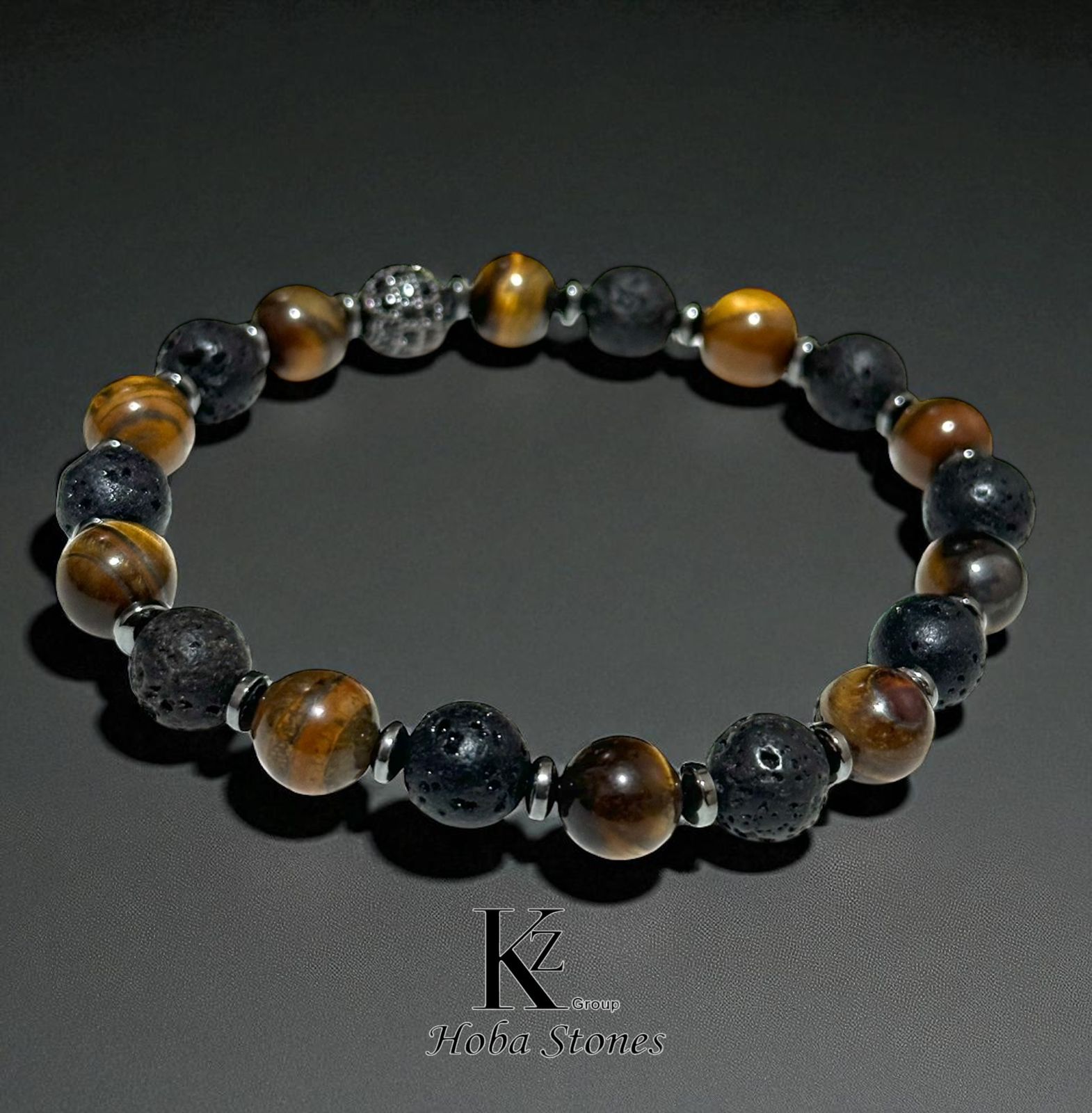 Bracelet Tiger eye and Lava - Image 3