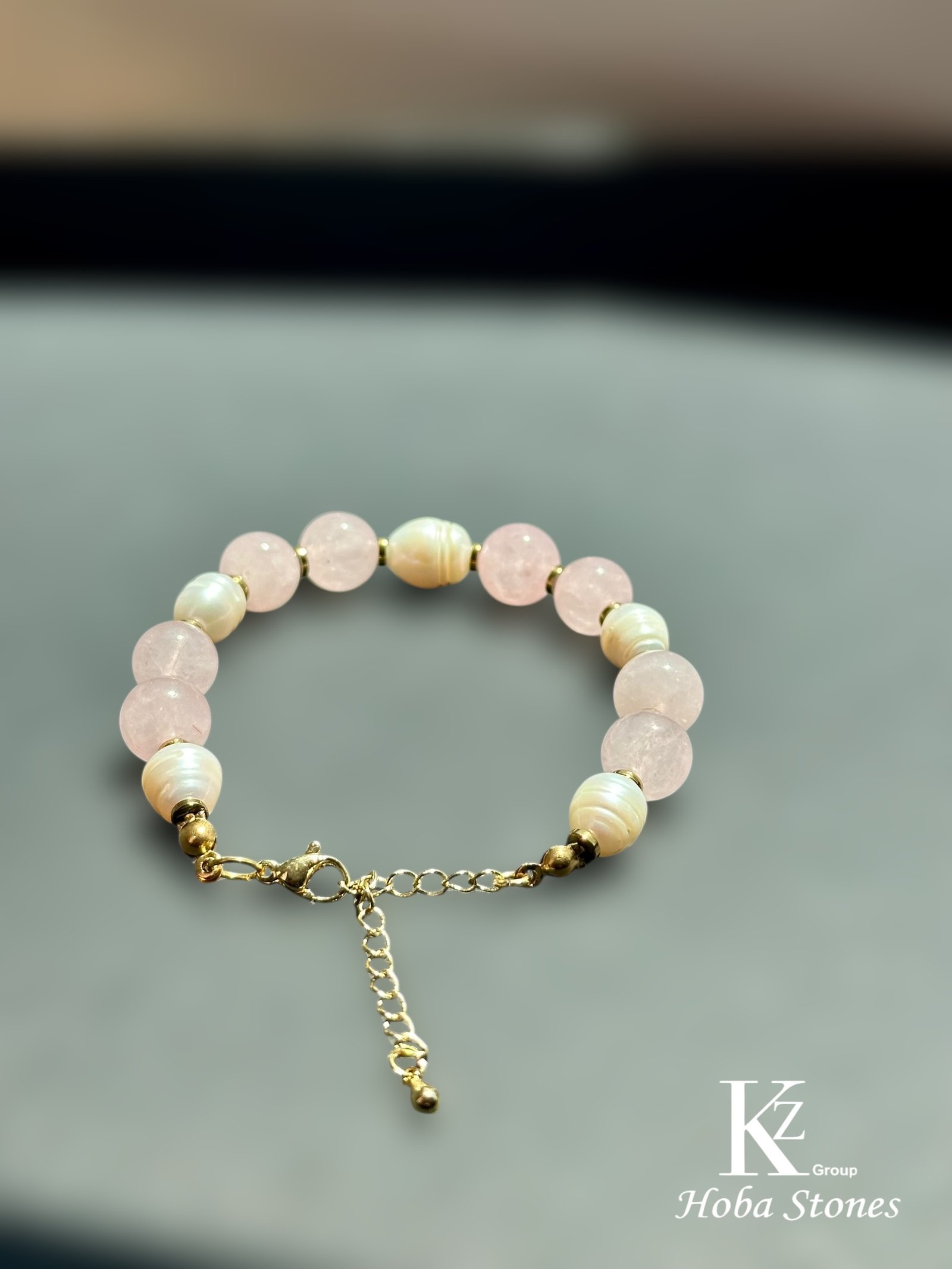 Bracelet Rose Quartz and Pearl - Image 3