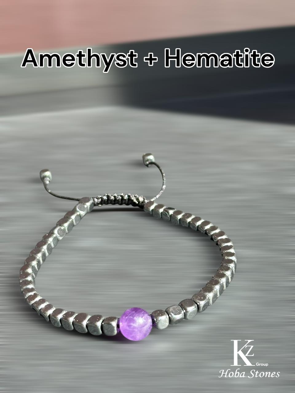 Bracelet Hematite and Amethyst  - Image 2