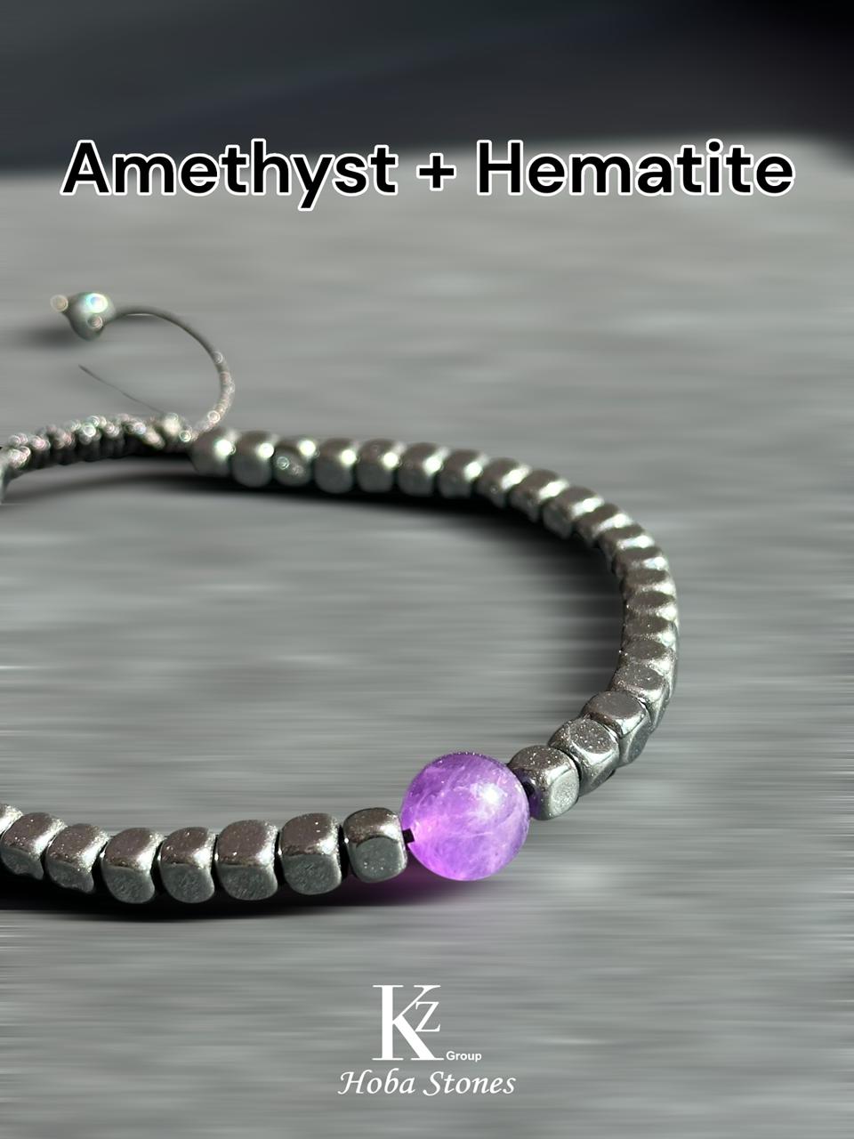 Bracelet Hematite and Amethyst  - Image 1