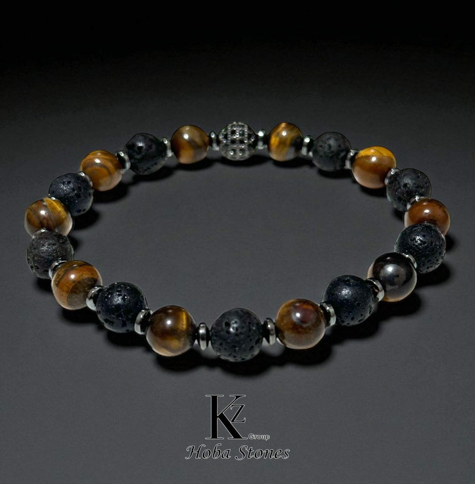 Bracelet Tiger eye and Lava - Image 2
