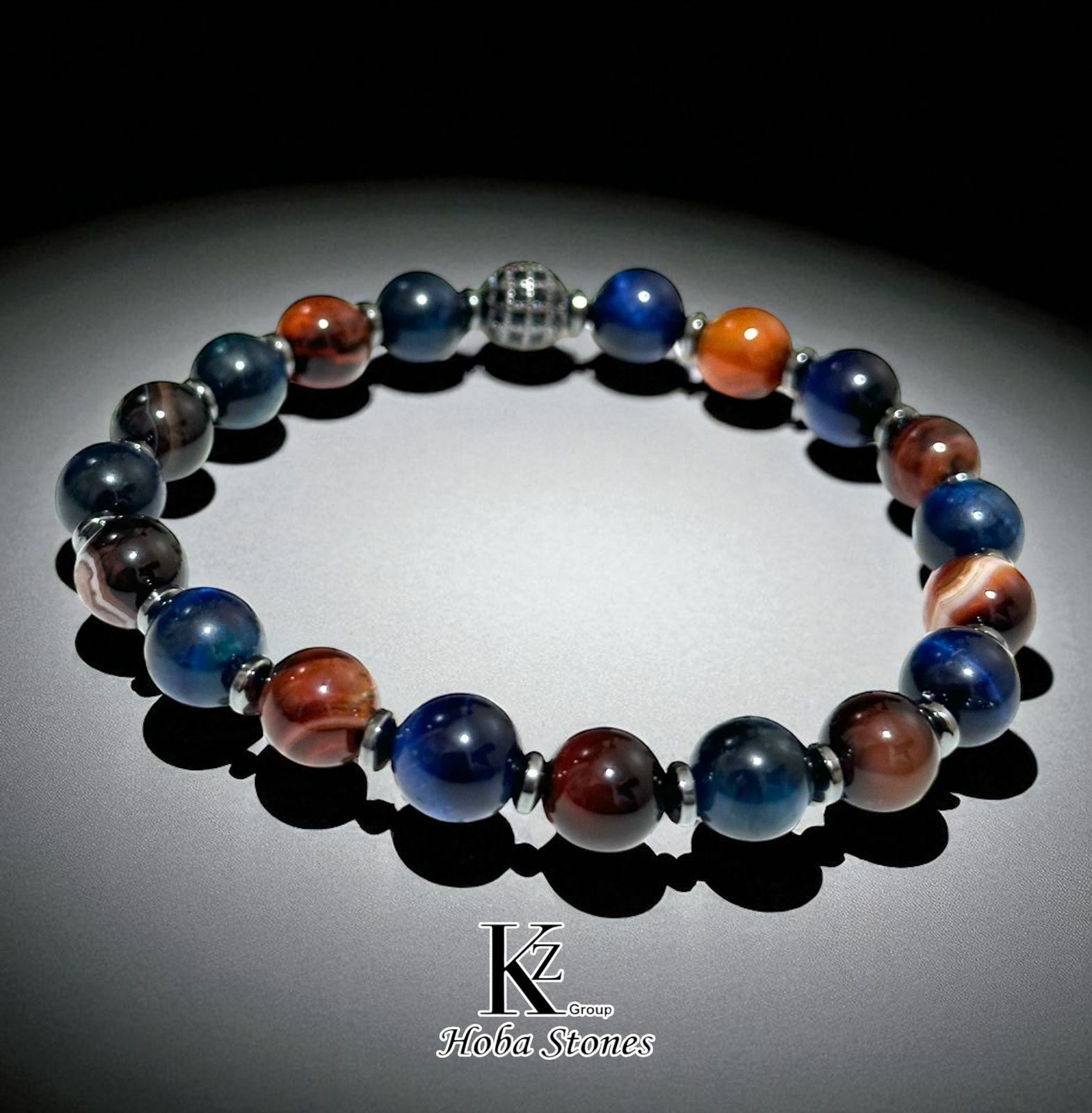 Bracelet Blue Tiger eye and Agate - Image 3