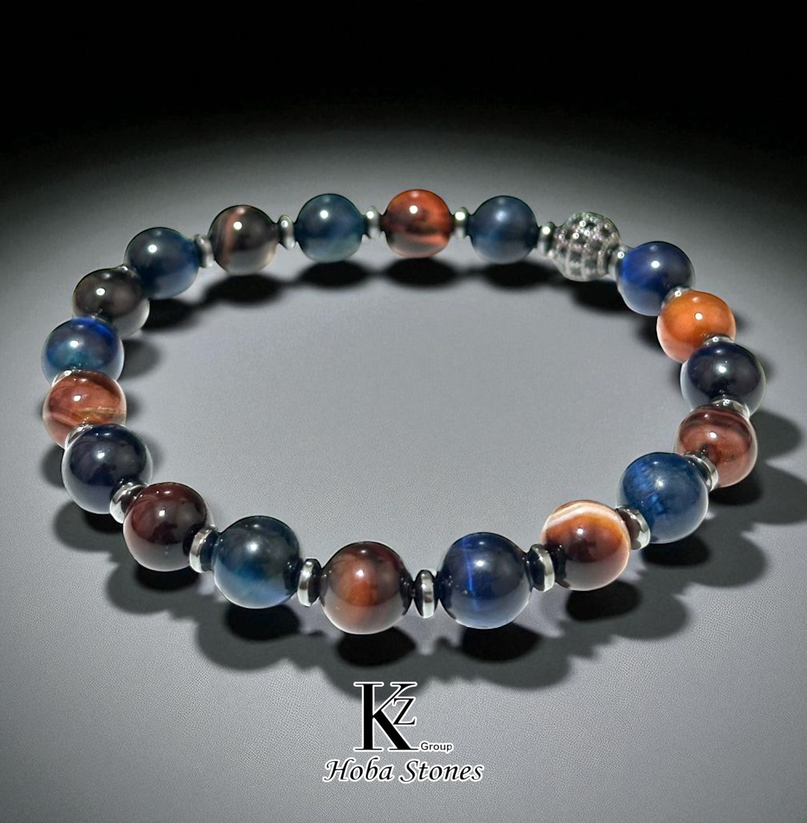 Bracelet Blue Tiger eye and Agate - Image 2