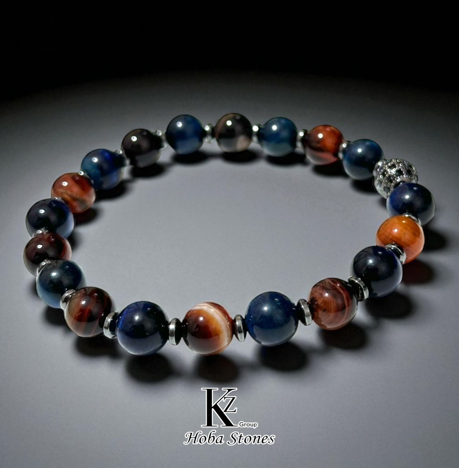 Bracelet Blue Tiger eye and Agate - Image 4