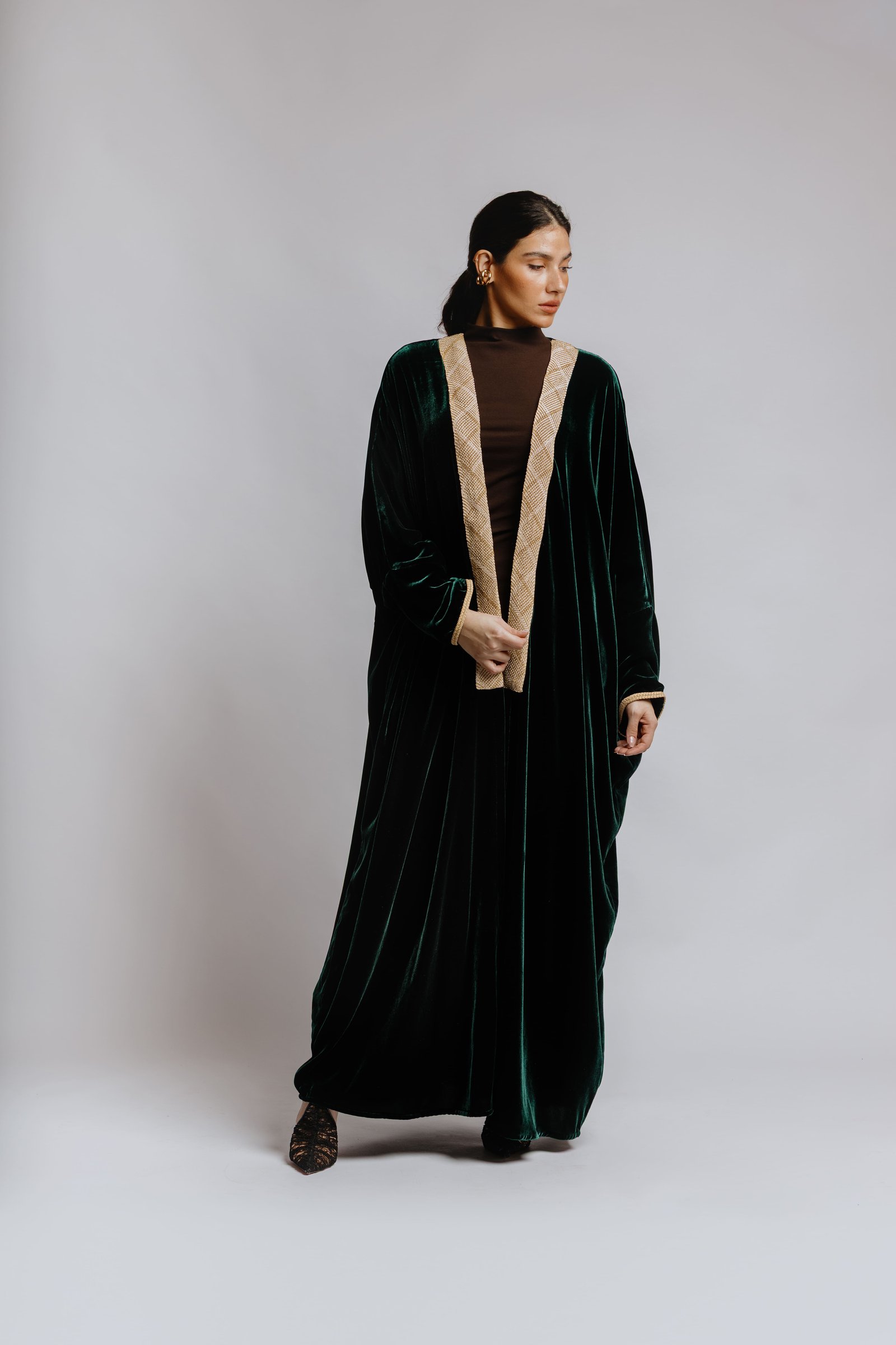  velvet Abaya with embroidery - Image 12