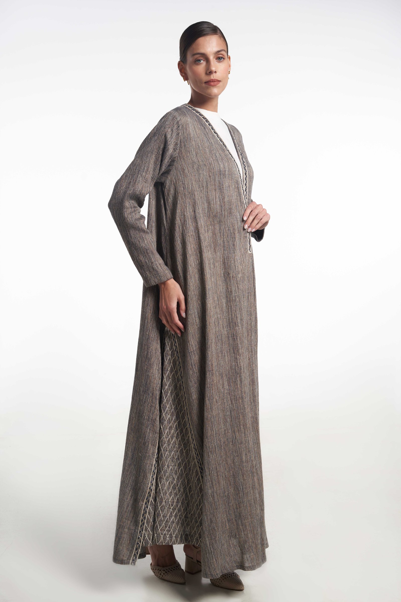 Sides Embroidery Abaya - Image 2