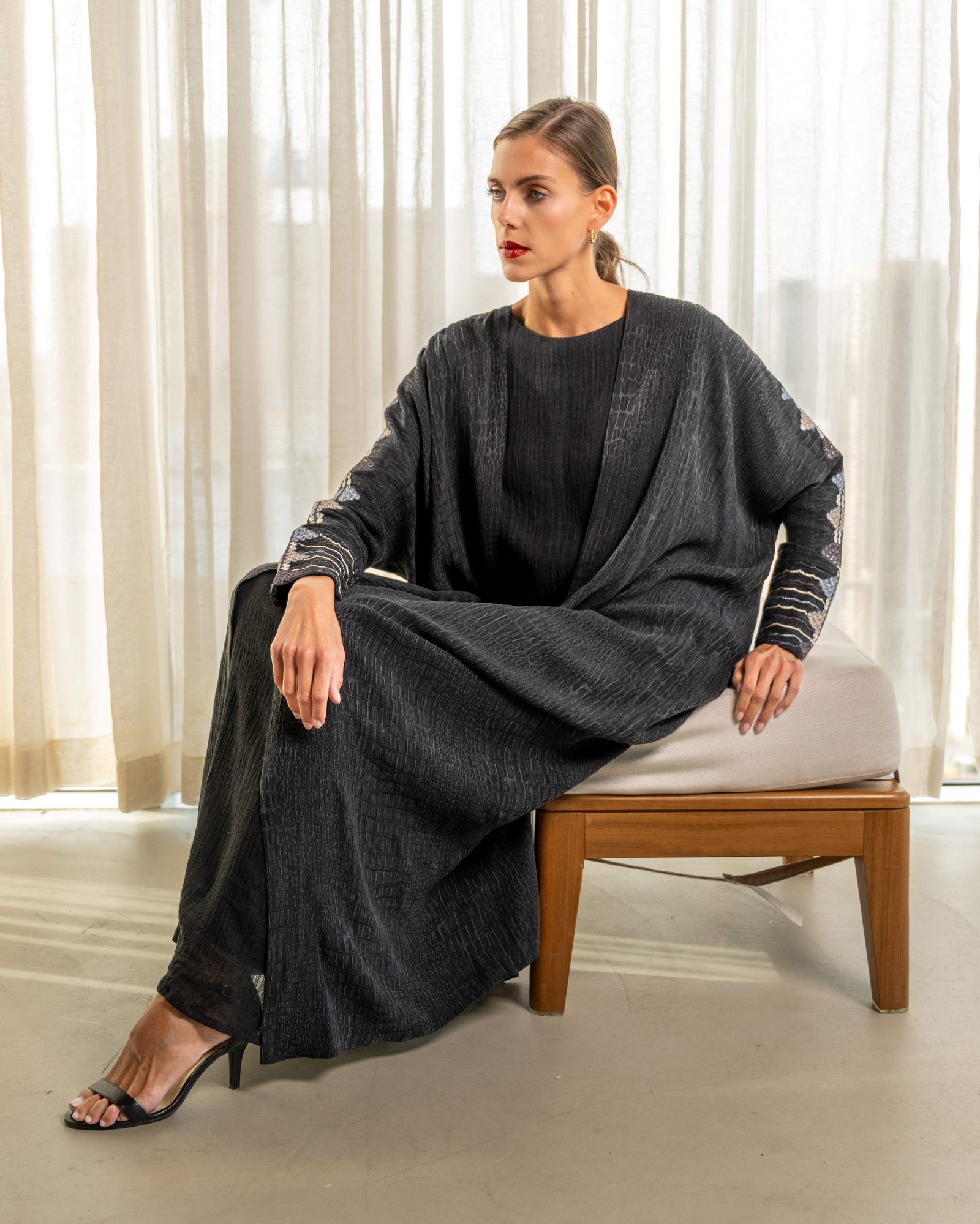 Black Bisht with embroidery - Image 13