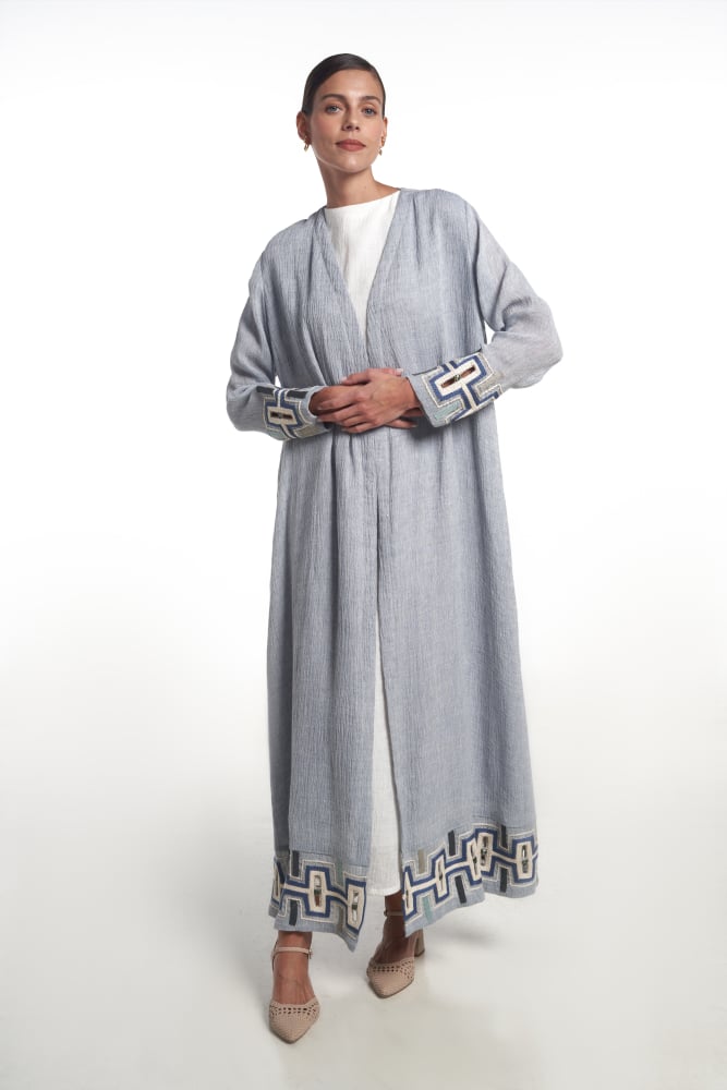 Beaded and Threads on Sleeves Abaya - Image 2